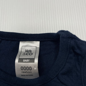 unisex Kids & Co, navy cotton singlet top, EUC, size 0000,  