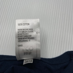 unisex Kids & Co, navy cotton singlet top, EUC, size 0000,  