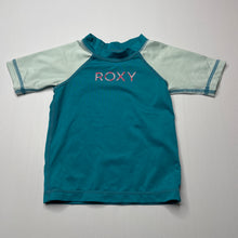 Load image into Gallery viewer, Girls Roxy, short sleeve rashie / swim top, EUC, size 12 months,  