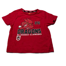 Load image into Gallery viewer, Boys NRL Supporter, St George Dragons cotton t-shirt / top, EUC, size 1,  
