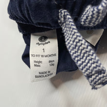 Load image into Gallery viewer, Boys Dymples, navy stretch cotton shorts, elasticated, FUC, size 1,  