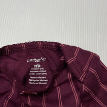 Load image into Gallery viewer, Girls Carters, striped cotton bodysuit / romper, EUC, size 0000,  
