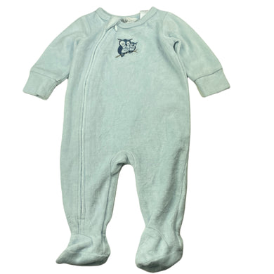 unisex Bebe by Minihaha, embroidered velour zip coverall / romper, EUC, size 000,  