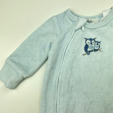 Load image into Gallery viewer, unisex Bebe by Minihaha, embroidered velour zip coverall / romper, EUC, size 000,  