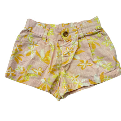 Girls Anko, floral cotton shorts, elasticated, light  mark, FUC, size 1,  