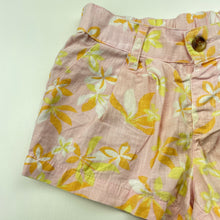 Load image into Gallery viewer, Girls Anko, floral cotton shorts, elasticated, light  mark, FUC, size 1,  