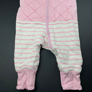 Girls THE SLEEPY COMPANY, 3.5 Tog organic cotton sleepsuit, detachable sleeves, FUC, size 0-1,  