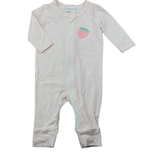 Load image into Gallery viewer, Girls Marquise, striped stretchy zip up romper, EUC, size 000,  