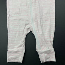 Load image into Gallery viewer, Girls Marquise, striped stretchy zip up romper, EUC, size 000,  