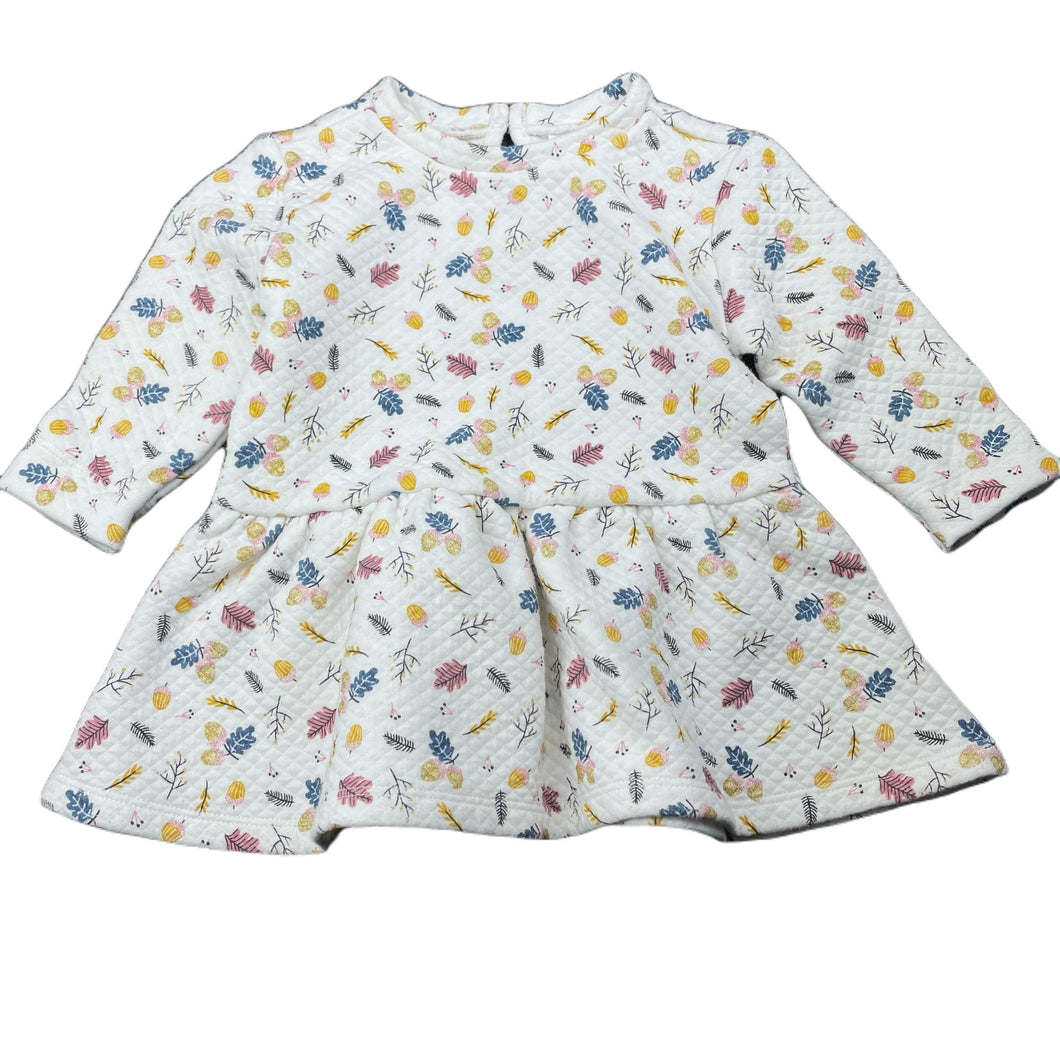Girls Anko, lightly quilted long sleeve dress, EUC, size 00, L: 35cm