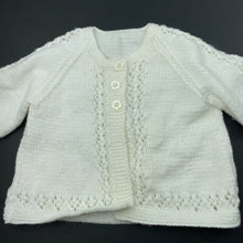 Load image into Gallery viewer, Girls handmade, knitted cardigan, armpit to armpit: 23cm, armpit to cuff: 16cm, EUC, size 000,  