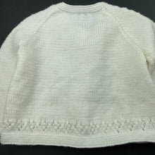 Load image into Gallery viewer, Girls handmade, knitted cardigan, armpit to armpit: 23cm, armpit to cuff: 16cm, EUC, size 000,  