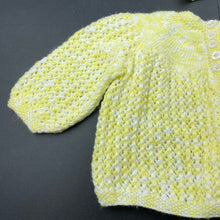 Load image into Gallery viewer, Girls handmade, knitted cardigan + hat/beanie, EUC, size 000,  