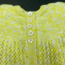 Load image into Gallery viewer, Girls handmade, knitted cardigan + hat/beanie, EUC, size 000,  