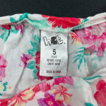 Load image into Gallery viewer, Girls H&amp;T, lightiweght floral cotton summer top, L: 44cm, GUC, size 5,  
