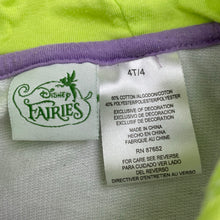 Load image into Gallery viewer, Girls Disney, Fairies Tinkerbell zip up hooded top, FUC, size 4,  