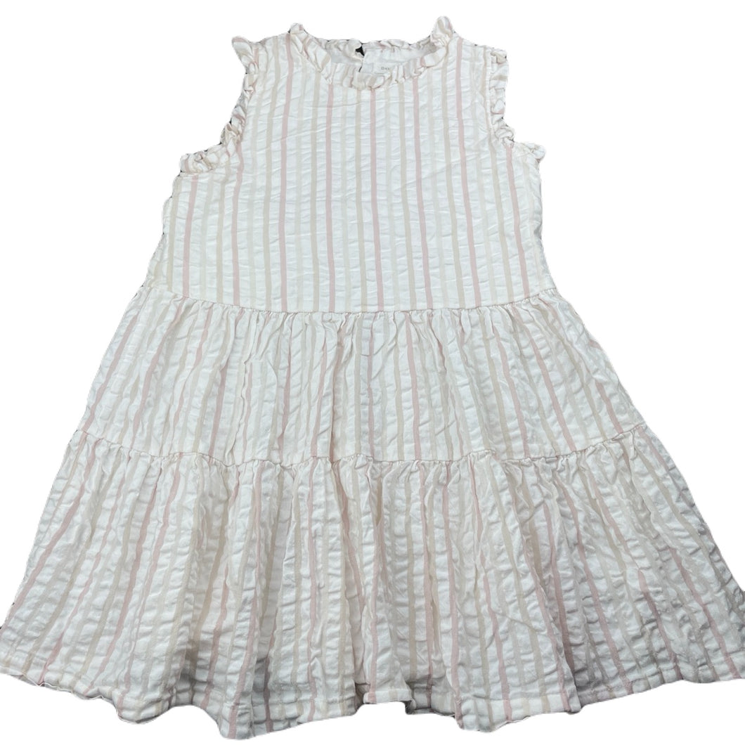 Girls David Jones, striped cotton summer dress, GUC, size 6, L: 59cm