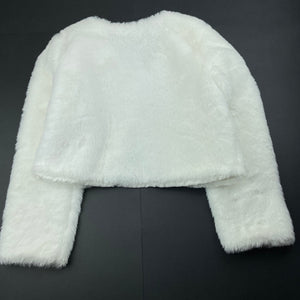 Girls Designer Kidz, lined faux fur cropped jacket, L: 36cm, EUC, size 8,  