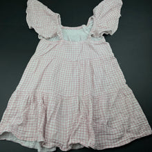 Load image into Gallery viewer, Girls Anko, checked crinkle cotton summer dress, FUC, size 7, L: 56cm