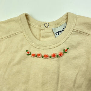 Girls Dymples, embroidered soft cotton long sleeve top, EUC, size 0,  