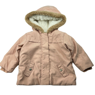 Girls Target, fleece lined hooded jacket / coat, GUC, size 0,  