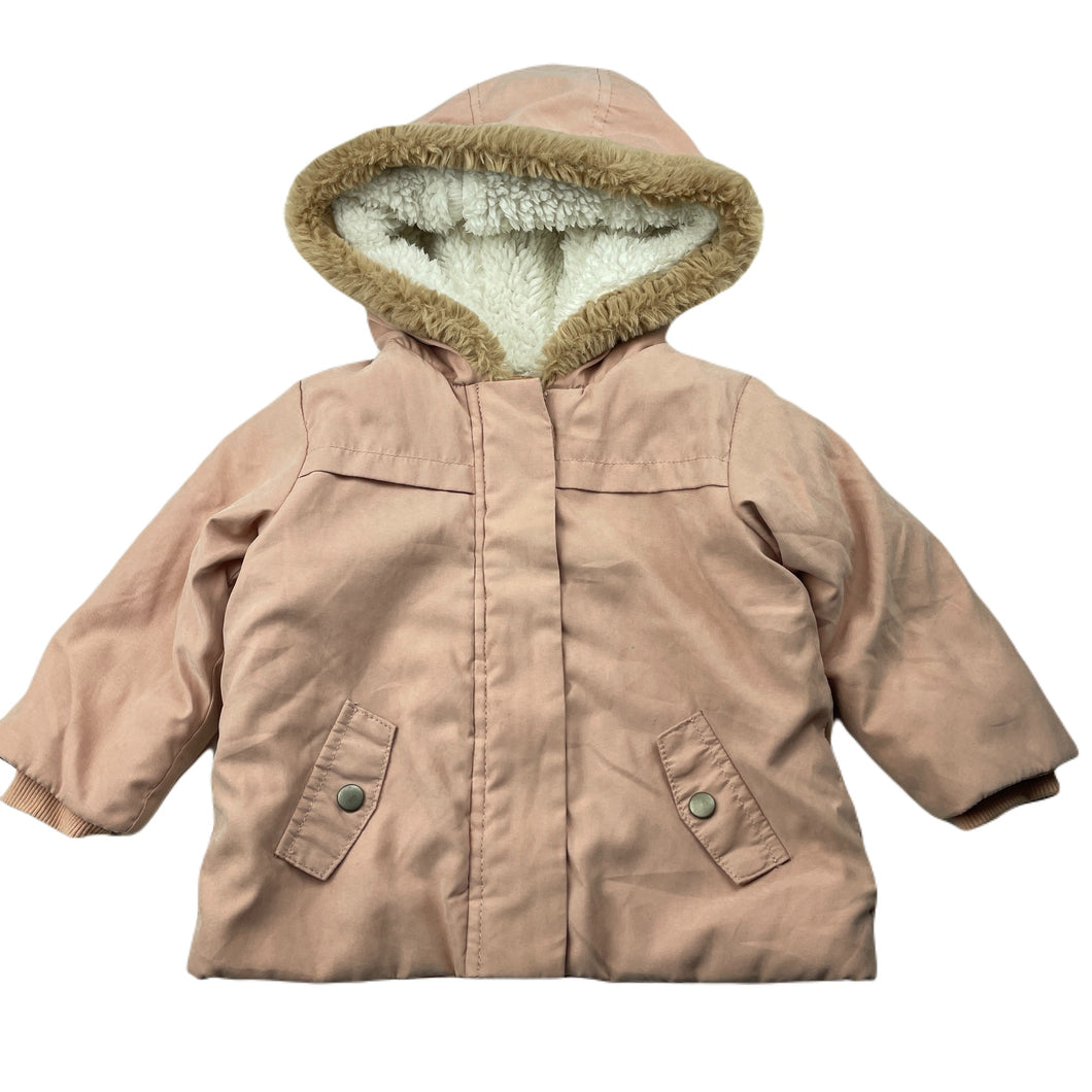 Girls Target, fleece lined hooded jacket / coat, GUC, size 0,  