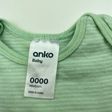 Load image into Gallery viewer, unisex Anko, green cotton bodysuit / romper, EUC, size 0000,  