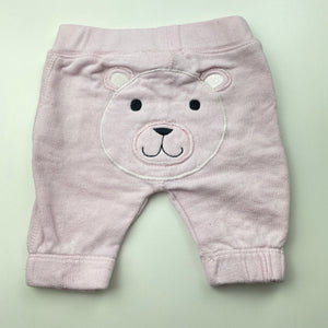 Girls Peter Alexander, pink cotton pants / bottoms, elasticated, FUC, size 0000,  