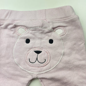 Girls Peter Alexander, pink cotton pants / bottoms, elasticated, FUC, size 0000,  