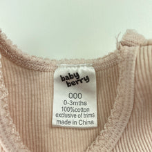Load image into Gallery viewer, Girls Baby Berry, pink ribbed cotton singlet top, GUC, size 000,  