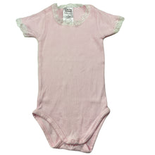Load image into Gallery viewer, Girls Baby Baby, lace trim ribbed cotton bodysuit / romper, EUC, size 0,  