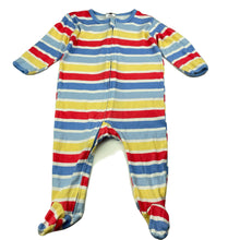 Load image into Gallery viewer, unisex Dymples, striped cotton zip coverall / romper, GUC, size 00,  