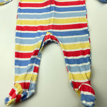 Load image into Gallery viewer, unisex Dymples, striped cotton zip coverall / romper, GUC, size 00,  