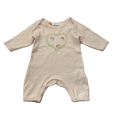 Girls Pumpkin Patch, embroidered soft cotton romper, GUC, size 0000,  