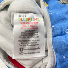 Load image into Gallery viewer, Boys Baby Sleeptime, wadded cotton sleepsuit, light discolouration neck, FUC, size 1-2,  