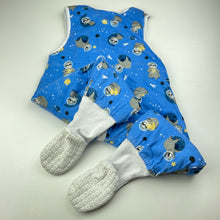 Load image into Gallery viewer, Boys Baby Sleeptime, wadded cotton sleepsuit, light discolouration neck, FUC, size 1-2,  