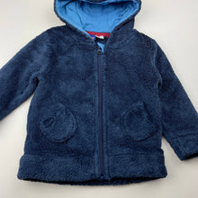 Load image into Gallery viewer, Boys Lupilu, navy fleece zip hoodie sweater, GUC, size 0-1,  