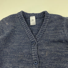 Load image into Gallery viewer, Girls Target, blue &amp; silver metallic knitted cardigan, L: 47cm, FUC, size 5,  