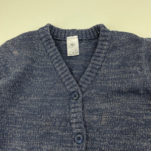 Girls Target, blue & silver metallic knitted cardigan, L: 47cm, FUC, size 5,  
