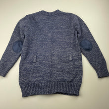 Load image into Gallery viewer, Girls Target, blue &amp; silver metallic knitted cardigan, L: 47cm, FUC, size 5,  
