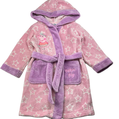 Girls Peppa Pig, soft fleece dressing gown / bath robe, L: 50cm, GUC, size 2,  