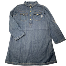 Load image into Gallery viewer, Girls Fred Bare, long sleeve denim shirt dress, EUC, size 6, L: 58cm