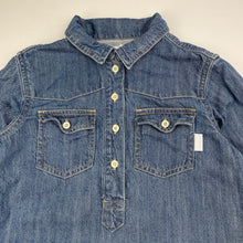 Load image into Gallery viewer, Girls Fred Bare, long sleeve denim shirt dress, EUC, size 6, L: 58cm