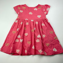 Load image into Gallery viewer, Girls Mango, pink cotton short sleeve dress, hearts, GUC, size 2, L: 44cm
