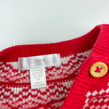 Load image into Gallery viewer, Girls M&amp;Co, knitted cotton Christmas long sleeve dress, EUC, size 1, L: 47cm