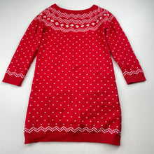 Load image into Gallery viewer, Girls M&amp;Co, knitted cotton Christmas long sleeve dress, EUC, size 1, L: 47cm
