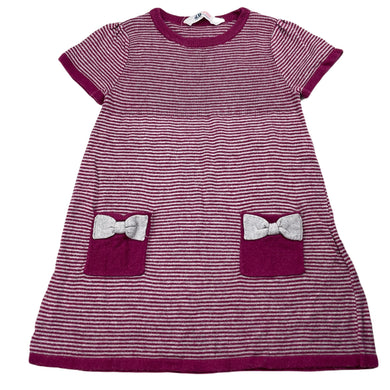 Girls H&M, striped knitted short sleeve dress, GUC, size 1-2, L: 44cm