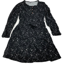 Load image into Gallery viewer, Girls Target, black &amp; white viscose long sleeve dress, GUC, size 8, L: 64cm
