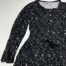 Load image into Gallery viewer, Girls Target, black &amp; white viscose long sleeve dress, GUC, size 8, L: 64cm