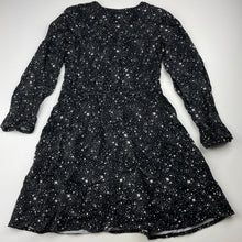 Load image into Gallery viewer, Girls Target, black &amp; white viscose long sleeve dress, GUC, size 8, L: 64cm